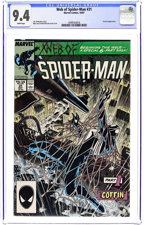 Comic books in 'Spider-Man Kraven's Last Hunt', graded by CGC