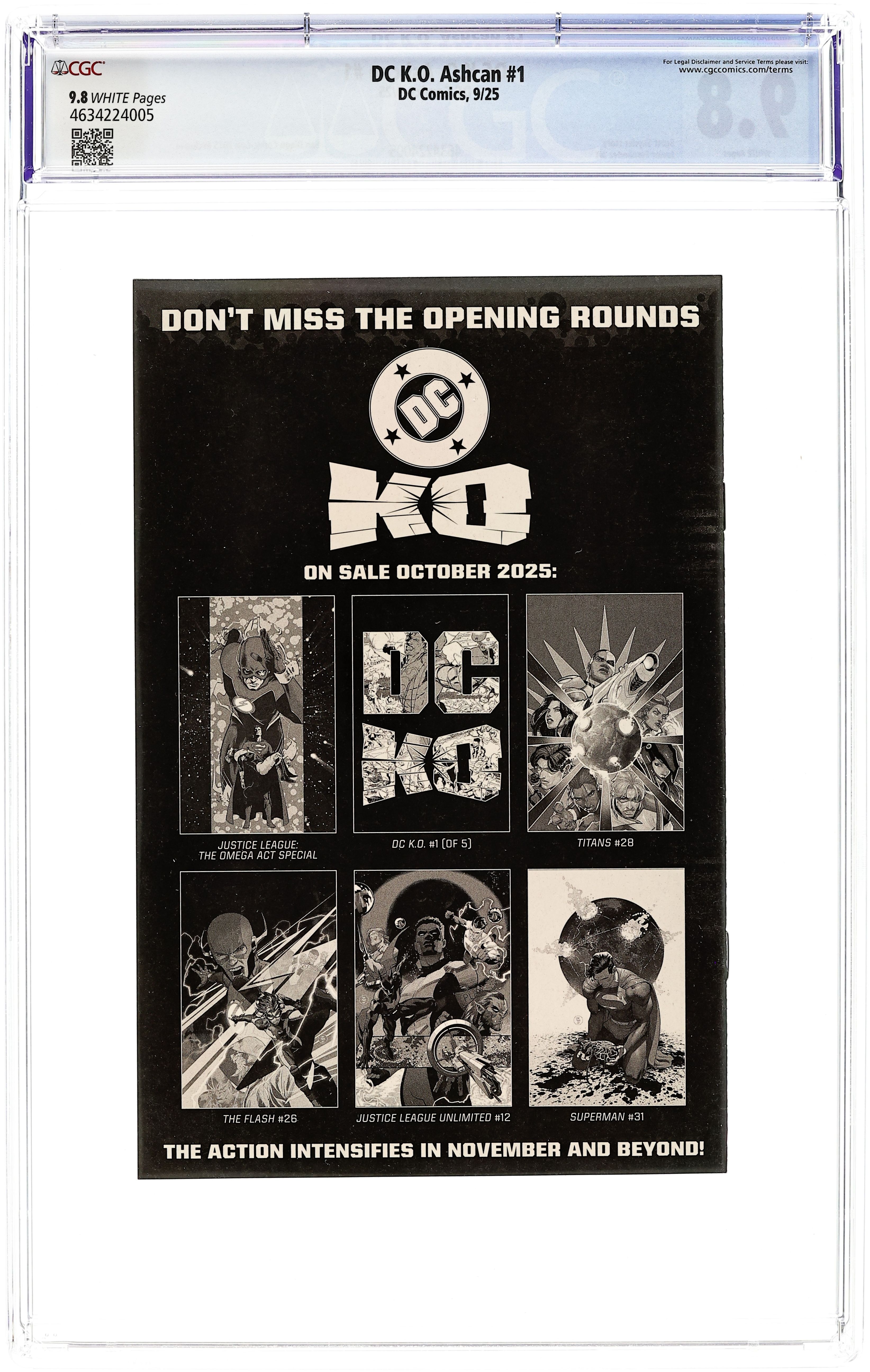 DC K.O. (2025 DC) Ashcan 1 CGC 9.8