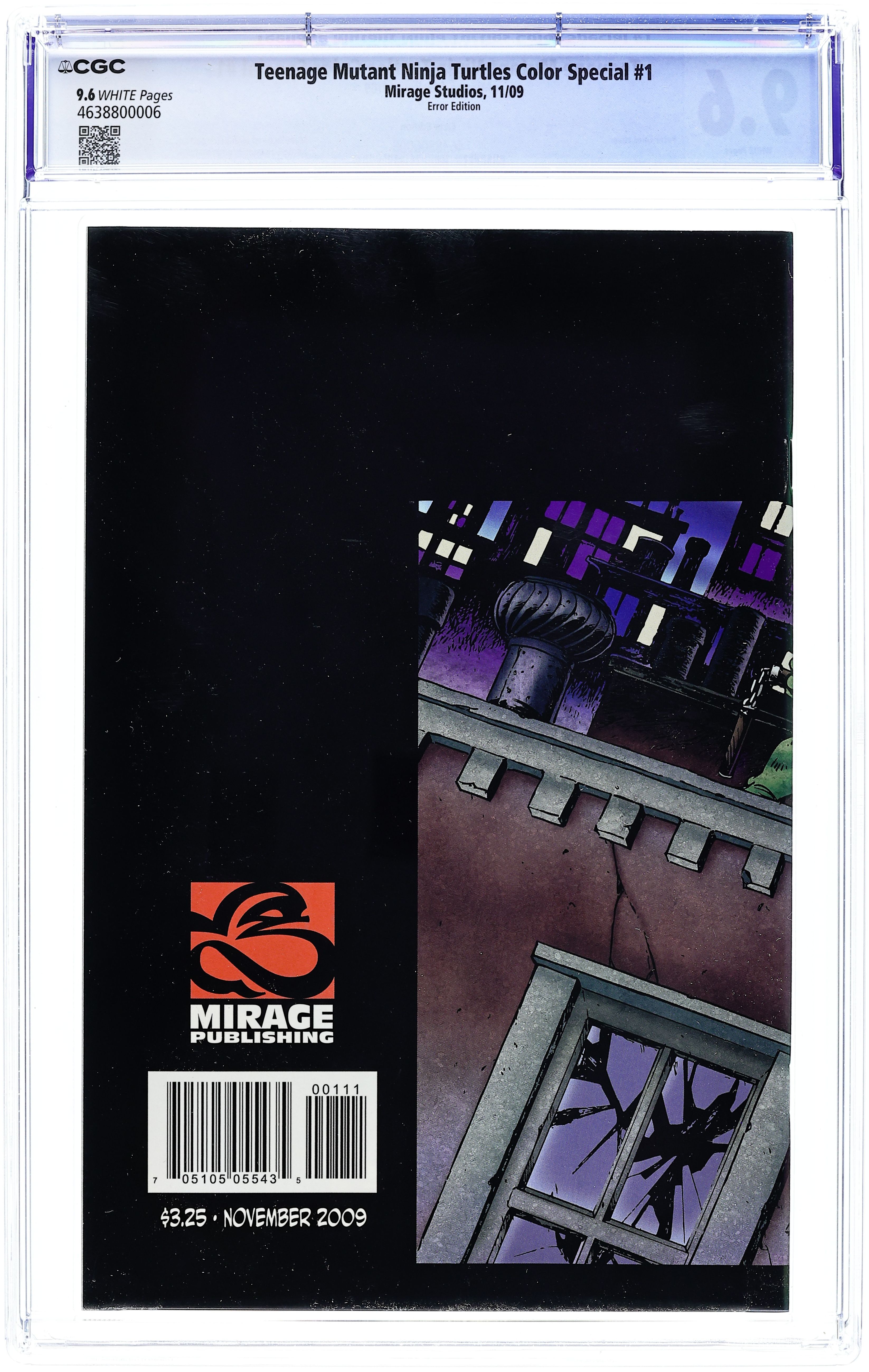 Teenage Mutant Ninja Turtles Color Special (2009 Mirage) 1RECALL CGC 9.6