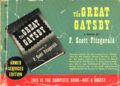 Great Gatsby (1925 Charles Scribner's Sons) Armed Services Edition 362