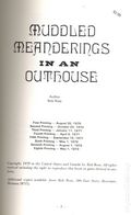 Muddled Meanderings in an Outhouse (1970 Bob Ross) 1973 8th Printing