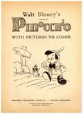 Pinocchio with Pictures to Color Cocomalt Premium (1939 Whitman) NN