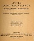 Little Lord Fauntleroy (1936 Saalfield BLB) 1598