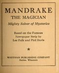 Mandrake the Magician Mighty Solver of Mysteries (1941 Whitman BLB) 1454