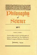 Philosophy of Science (1934 Williams and Williams Company/Cambridge University Press) Vol. 1 #1