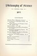Philosophy of Science (1934 Williams and Williams Company/Cambridge University Press) Vol. 1 #1
