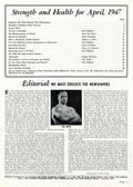 Strength and Health (1932-1986 York Barbell Company) Magazine Apr 1947
