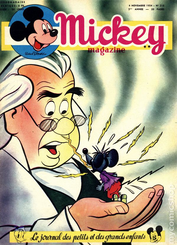 Mickey Magazine French Edition #213 VG 1954 Stock Image Low